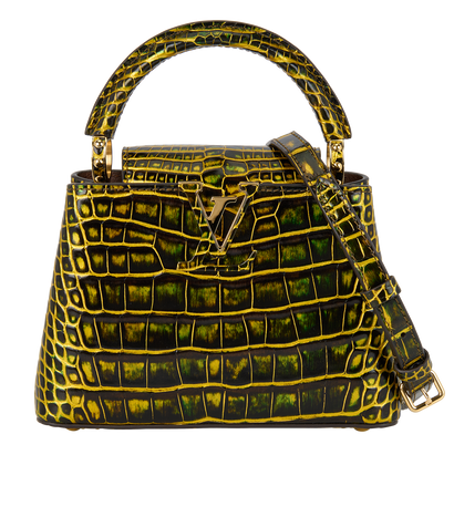 Mini Capucines, &pound;9,500, Handbags, Black/Gold/Green, Crocodile, Front view
